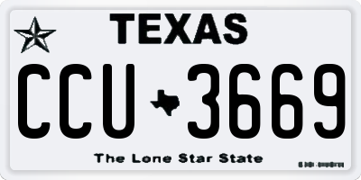 TX license plate CCU3669