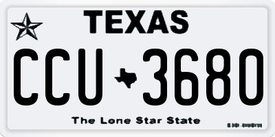 TX license plate CCU3680
