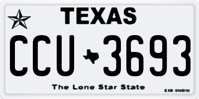 TX license plate CCU3693