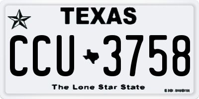 TX license plate CCU3758