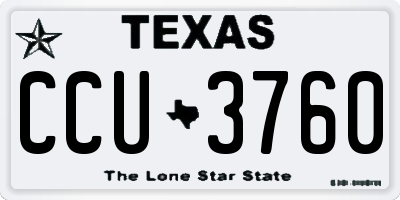 TX license plate CCU3760