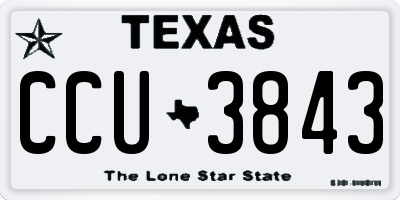 TX license plate CCU3843