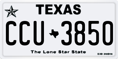 TX license plate CCU3850