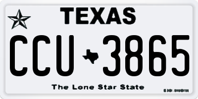 TX license plate CCU3865