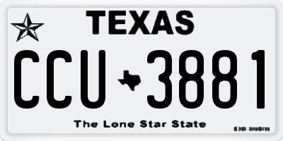 TX license plate CCU3881