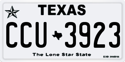 TX license plate CCU3923