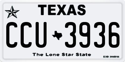 TX license plate CCU3936
