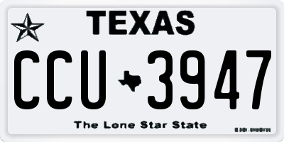 TX license plate CCU3947