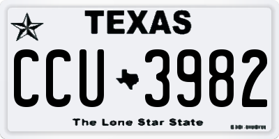 TX license plate CCU3982