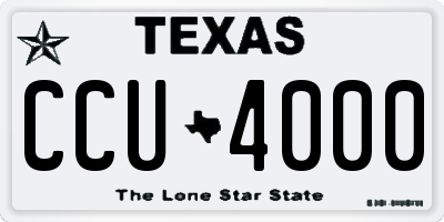 TX license plate CCU4000