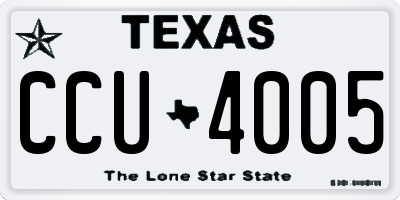 TX license plate CCU4005
