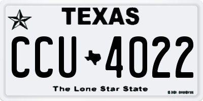 TX license plate CCU4022