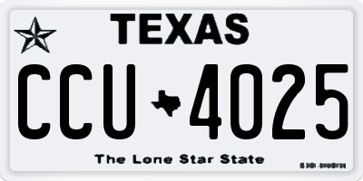 TX license plate CCU4025