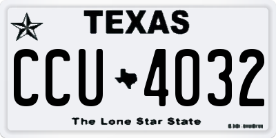 TX license plate CCU4032