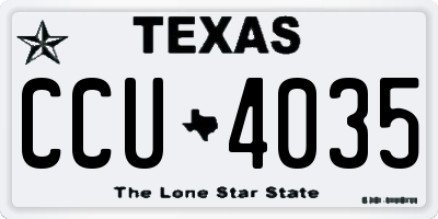 TX license plate CCU4035