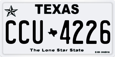 TX license plate CCU4226