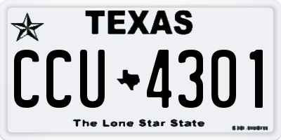 TX license plate CCU4301