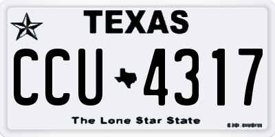 TX license plate CCU4317
