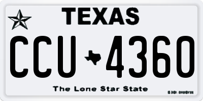 TX license plate CCU4360