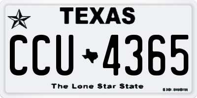 TX license plate CCU4365
