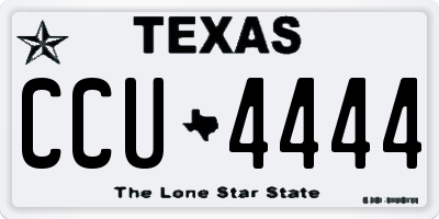 TX license plate CCU4444