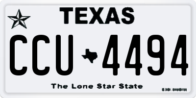 TX license plate CCU4494