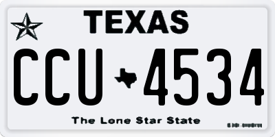 TX license plate CCU4534