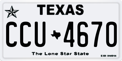 TX license plate CCU4670