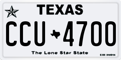 TX license plate CCU4700