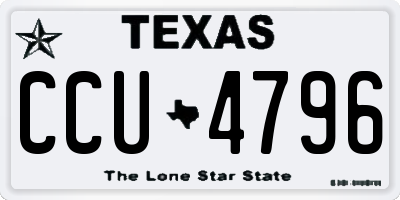 TX license plate CCU4796
