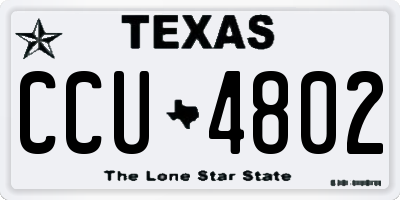 TX license plate CCU4802