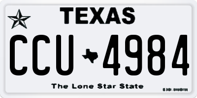 TX license plate CCU4984