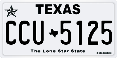 TX license plate CCU5125