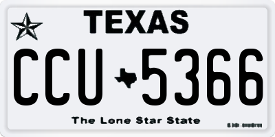 TX license plate CCU5366