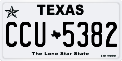 TX license plate CCU5382