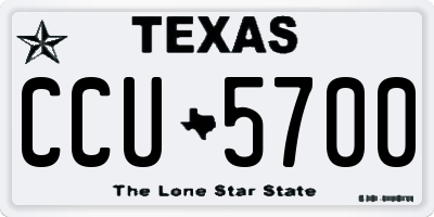 TX license plate CCU5700