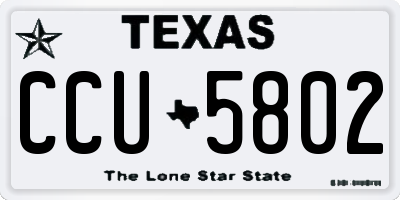 TX license plate CCU5802
