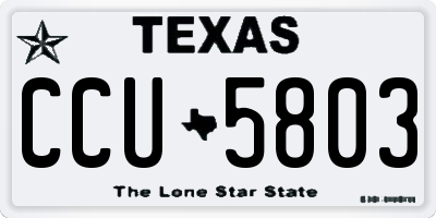 TX license plate CCU5803
