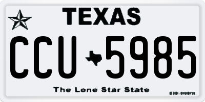 TX license plate CCU5985