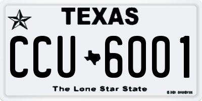 TX license plate CCU6001