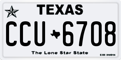 TX license plate CCU6708