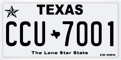TX license plate CCU7001