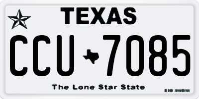 TX license plate CCU7085