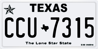 TX license plate CCU7315