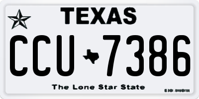 TX license plate CCU7386