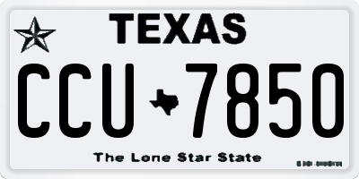 TX license plate CCU7850