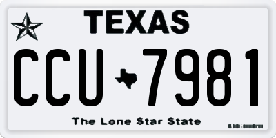 TX license plate CCU7981