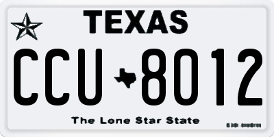 TX license plate CCU8012