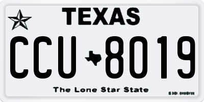TX license plate CCU8019
