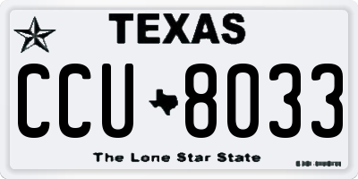 TX license plate CCU8033